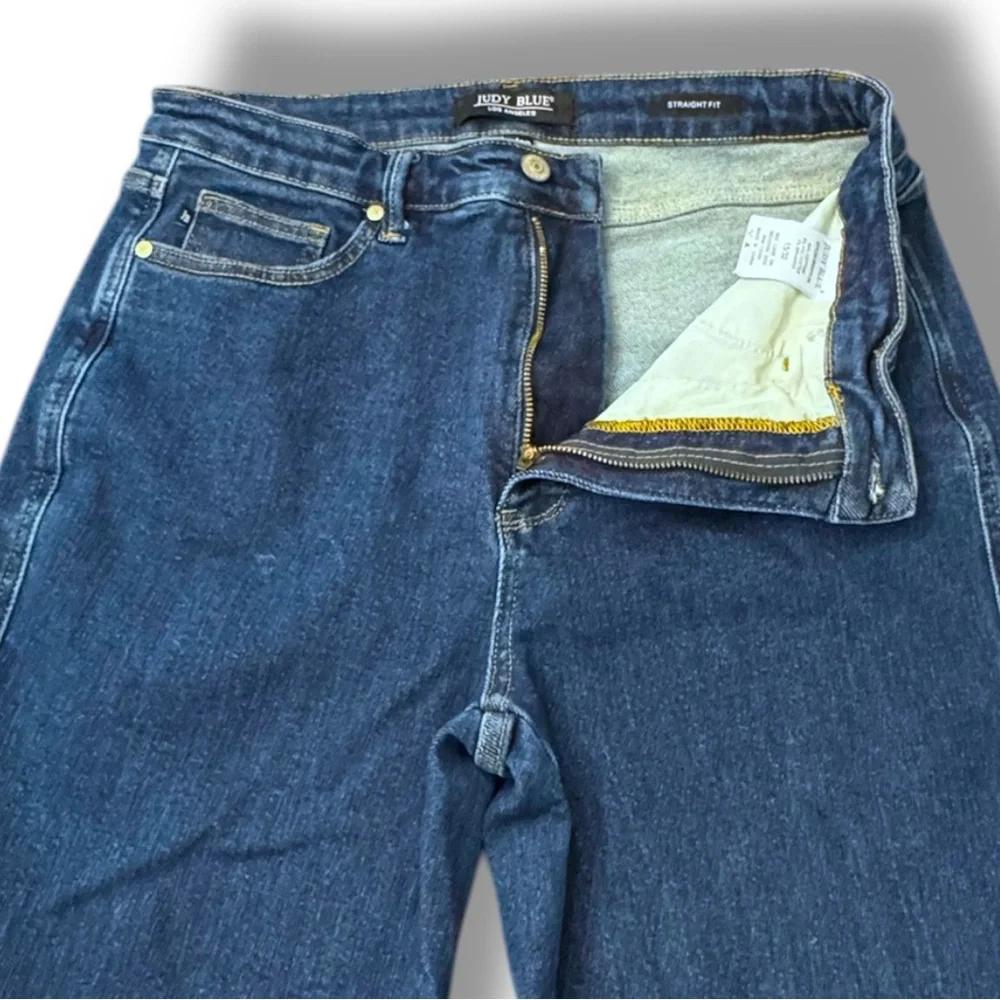 Judy Blue Straight Fit Blue Denim Jeans High Rise JB88575-DK Women’s Size 32 - Picture 10 of 14